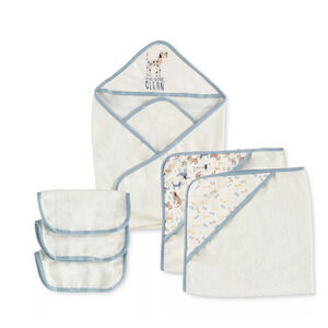 Chickpea 6 Piece Hooded Bath Towels and Washcloths Boys NWT